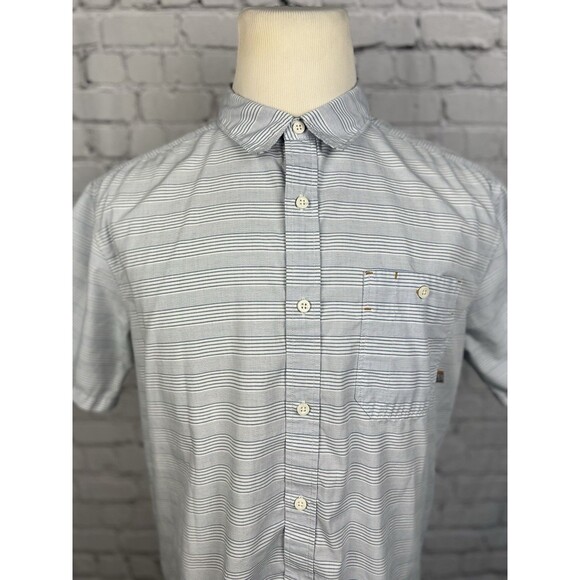 Mountain Hard Wear Men Large Short Sleeve Button Up Shirt Blue Cotton Polyester - Picture 4 of 8